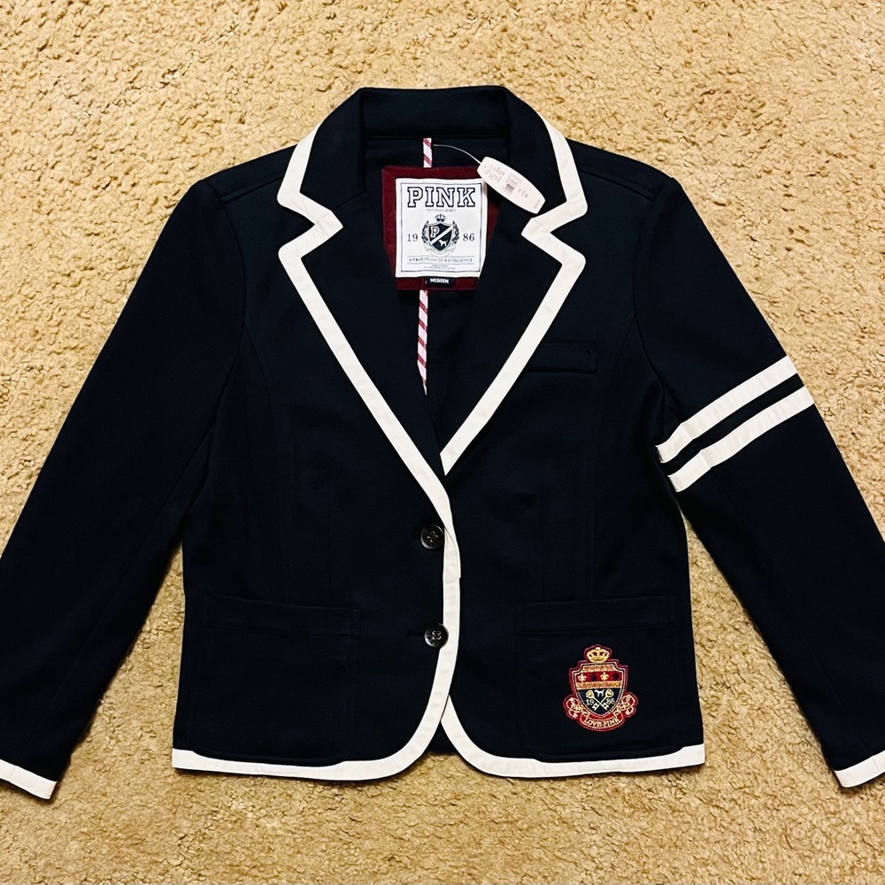 Vintage rare Y2K Victoria secret PINK black and white blazer nwt